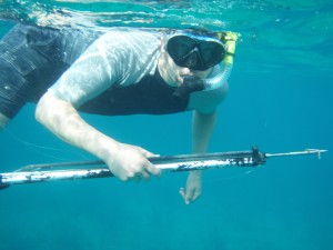 Spearfishing on Ambergris Caye, Belize