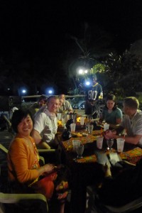 Watching the Big Game on Ambergris caye, Belize